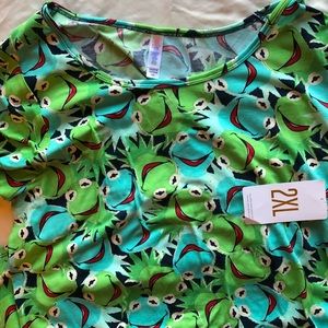 NWT LuLaRoe 2xl classic kermit t shirt